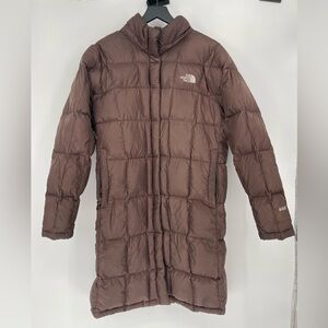 Women's The North Face TNF Nuptse Brown 600 Down Puffer Parka Coat Jacket Sz XL